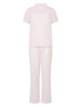 Load image into Gallery viewer, Slenderella Ladies Striped Button Up Top &amp; Trouser Bottoms Pyjamas Set (Mint or Pink)