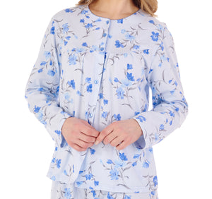 Slenderella Ladies Classic Floral Jersey Pyjamas Set (3 Colours)
