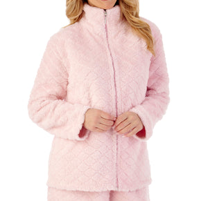 Slenderella Ladies Diamond Pattern Fleece Pyjamas (2 Colours)