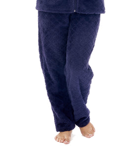 Slenderella Ladies Diamond Pattern Fleece Pyjamas (2 Colours)