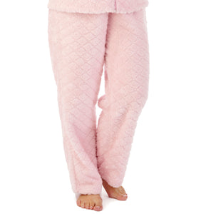 Slenderella Ladies Diamond Pattern Fleece Pyjamas (2 Colours)