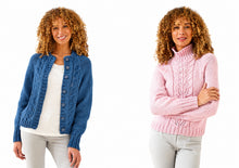 Load image into Gallery viewer, King Cole Chunky Knitting Pattern - Ladies Sweater &amp; Cardigan (5893)