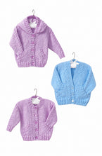 Load image into Gallery viewer, Double Knitting DK Pattern for Long Sleeved Baby Cardigans (UKHKA 106)