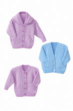 Load image into Gallery viewer, Double Knitting DK Pattern for Long Sleeved Baby Cardigans (UKHKA 106)
