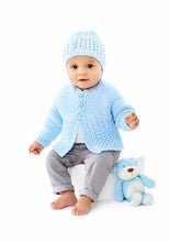 Load image into Gallery viewer, UKHKA 200 Double Knitting Pattern - Baby Cardigan Hat &amp; Cushion