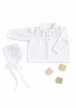 Load image into Gallery viewer, UKHKA 218 Double Knit Knitting Pattern - Baby Jacket &amp; Bonnet