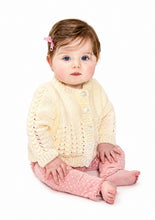 Load image into Gallery viewer, UKHKA 222 Double Knit Knitting Pattern - Baby Cardigan Waistcoat &amp; Sweater