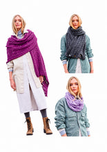 Load image into Gallery viewer, UKHKA 226 Chunky Knitting Pattern - Ladies Shawl &amp; Scarf