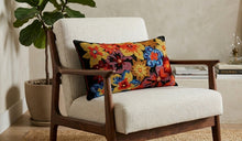 Load image into Gallery viewer, Luxury Black Floral Cushion with Hand Embellished Flowers