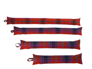 Bright Red & Purple Check Fabric Draught Excluder (4 Sizes)