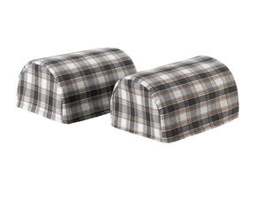 Poly Wool Checked Round Arm Caps or Chair Backs (Various Colours)