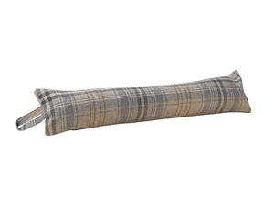 Kildare Grey/Beige Fabric Check Draught Excluder (4 Sizes)