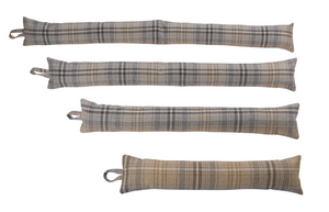 Kildare Grey/Beige Fabric Check Draught Excluder (4 Sizes)