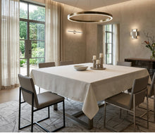 Load image into Gallery viewer, White Rectangle Cotton Linen Tablecloth 70” x 55”