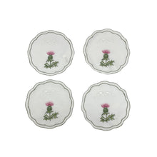 Load image into Gallery viewer, Pack of 4 Embroidered Thistle Doilies (2 Sizes)