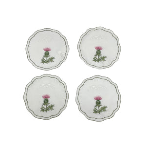 Pack of 4 Embroidered Thistle Doilies (2 Sizes)