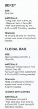 Load image into Gallery viewer, Aran Knitting Pattern for Girls Beret &amp; Floral Bag Set (UKHKA 149)
