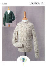 Load image into Gallery viewer, Aran Knitting Pattern for Childrens Cabled Sweaters (UKHKA 161)