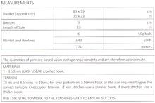 Load image into Gallery viewer, Double Knit Crochet Pattern for Baby Blanket &amp; Bootees (UKHKA 186)