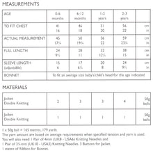 Load image into Gallery viewer, UKHKA 218 Double Knit Knitting Pattern - Baby Jacket &amp; Bonnet