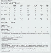 Load image into Gallery viewer, Double Knitting Pattern - UKHKA 80 Baby Cardigan &amp; Jumper