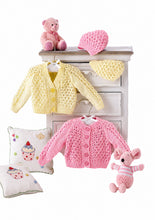 Load image into Gallery viewer, DK Pattern  Baby Round &amp; V-Neck Cardigans &amp; Hats (UKHKA 137)