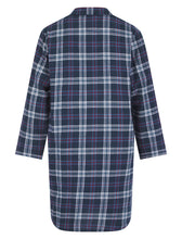 Load image into Gallery viewer, Walker Reid Mens Navy Check Cotton Nightshirt