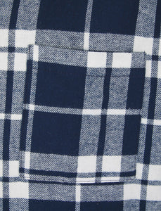 Walker Reid Mens Navy & White Check Cotton Nightshirt