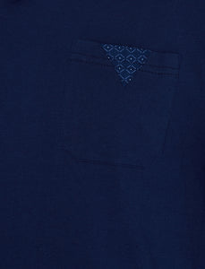 Walker Reid Mens Pyjamas Jersey Top & Diamond Pattern Bottoms (Blue or Navy)