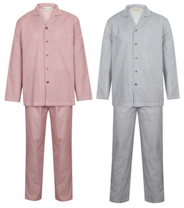 Walker Reid Mens Geo Print 100% Cotton Traditional Pyjamas (Medium - XXXL)
