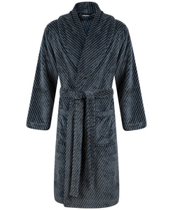 Mens Walker Reid Soft Fleece Harlequin Check Dressing Gown