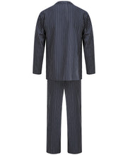Load image into Gallery viewer, Walker Reid Mens Navy Stripe Cotton Pyjamas (Small - 4XL)