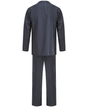 Load image into Gallery viewer, Walker Reid Mens Navy Stripe Cotton Pyjamas (Small - 4XL)