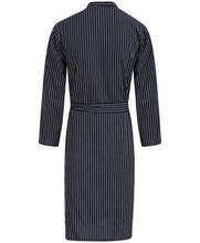 Load image into Gallery viewer, Walker Reid Mens Navy Striped Cotton Dressing Gown (Small - 4XL)