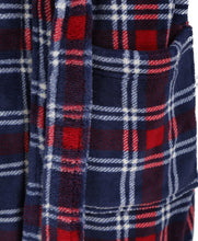 Load image into Gallery viewer, Walker Reid Mens Check Coral Fleece Dressing Gown (Small - 4XL)