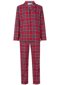 Walker Reid Mens 100% Cotton Yarn Dyed Tartan Pyjamas (Red)