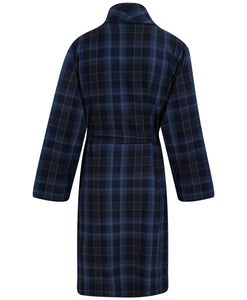 Walker Reid Mens Brushed Cotton Checked Dressing Gown (Navy or Red)