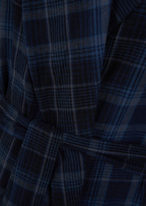 Walker Reid Mens Brushed Cotton Checked Dressing Gown (Navy or Red)