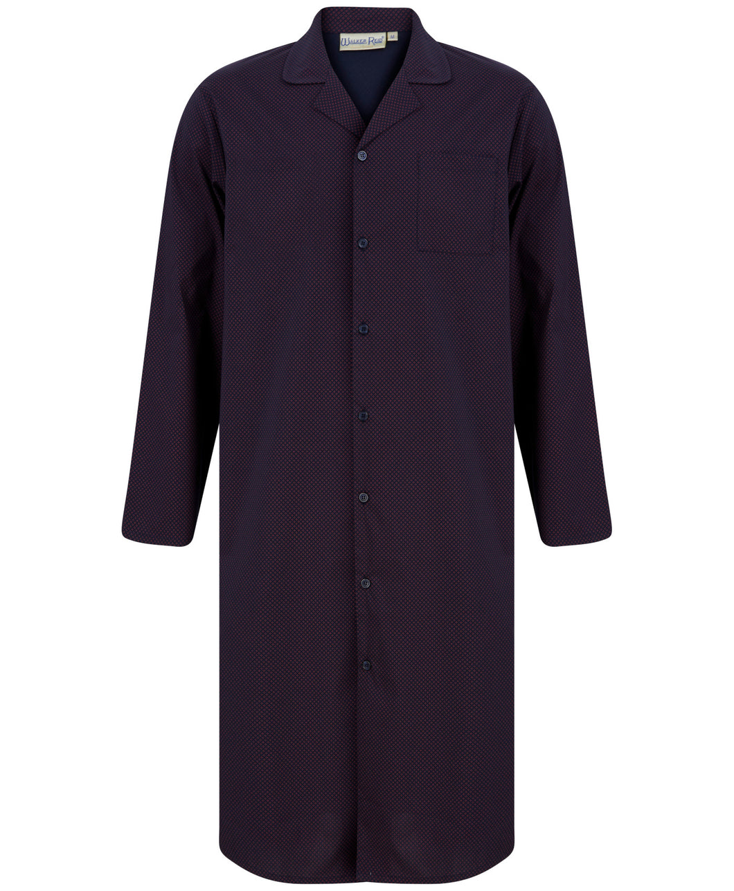 Walker Reid Mens Navy & Red Diamond Geo Print Longer Length Nightshirt