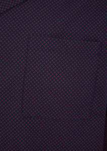 Walker Reid Mens Navy & Red Diamond Geo Print Longer Length Nightshirt