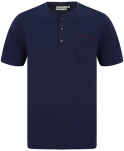 Walker Reid Mens Pyjamas Navy Jersey Top & Red Diamond Print Bottoms
