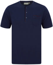 Load image into Gallery viewer, Walker Reid Mens Pyjamas Navy Jersey Top &amp; Red Diamond Print Bottoms