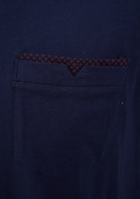 Load image into Gallery viewer, Walker Reid Mens Pyjamas Navy Jersey Top &amp; Red Diamond Print Bottoms