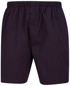 Walker Reid Navy & Red Diamond Print Button Up & Shorts Pyjamas Set