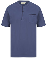 Load image into Gallery viewer, Walker Reid Mens Pyjamas Jersey Top &amp; Navy Leaf Print Bottoms