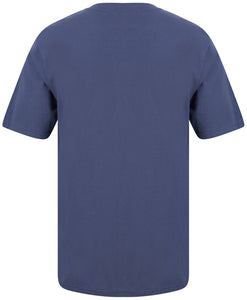 Walker Reid Mens Pyjamas Jersey Top & Navy Leaf Print Bottoms