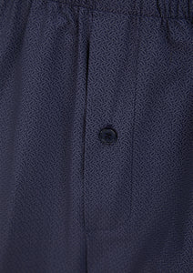 Walker Reid Traditional Navy Geometric Leaf Print Pyjamas
