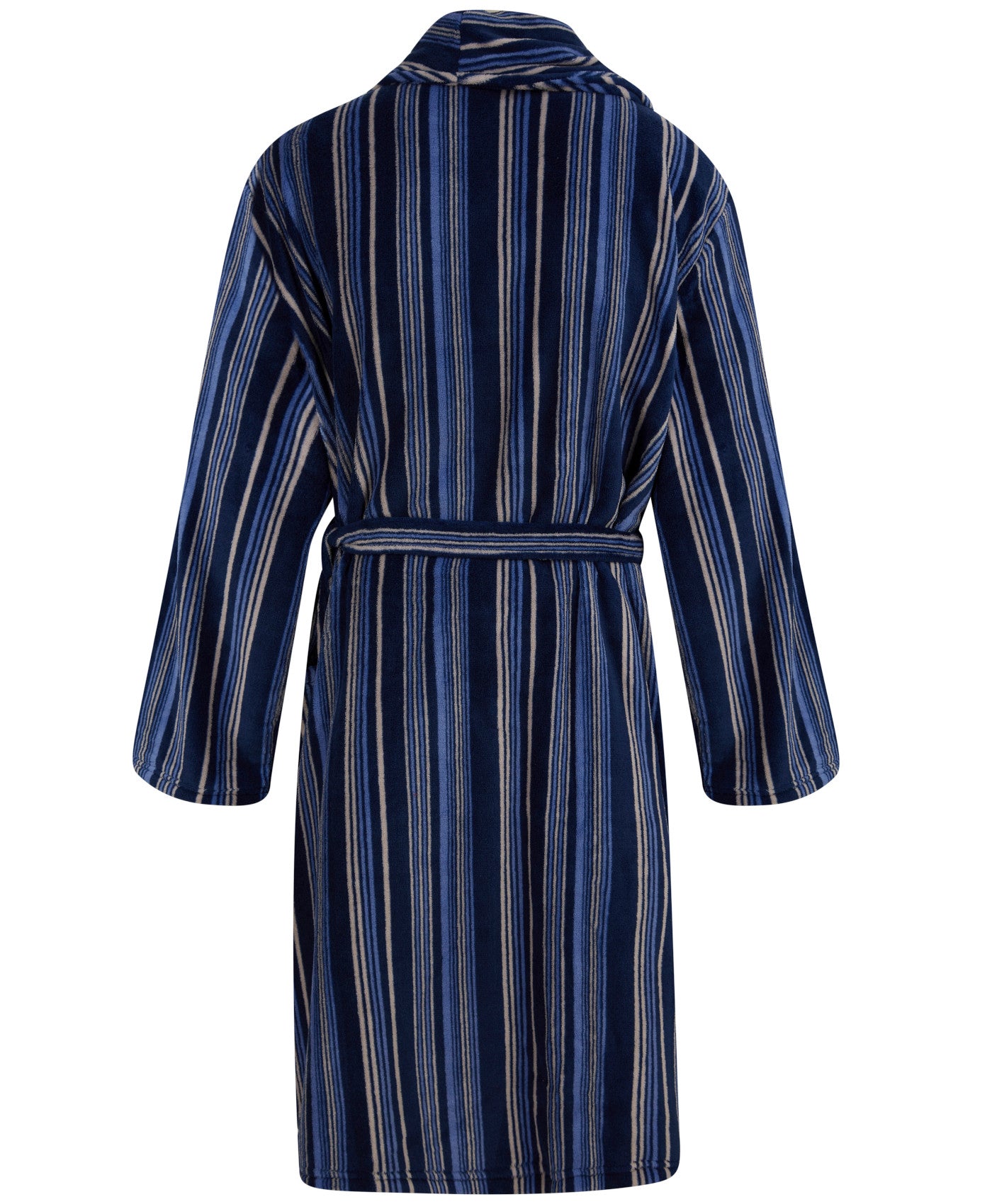 Walker Reid Mens Striped Fleece Dressing Gown (Navy or Red) Classic Home Store Walker Reid Mens Striped Fleece Dressing Gown (Navy or Red) Classic Home Store