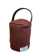Load image into Gallery viewer, Harris Tweed 100% Pure New Wool Doorstop Cover with Leather Handle