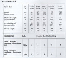 Load image into Gallery viewer, Wendy Women’s Double Knitting Pattern – Long or Short Sleeve Cardigans (7018)
